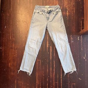 Abercrombie 90's mid rise straight jeans;